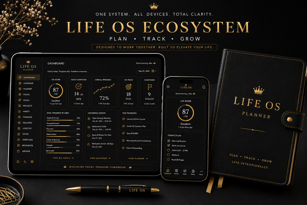 FLOWTERO Life OS Elite V2 | All-in-One Digital Planner & Life Operating System for iPad & Tablet