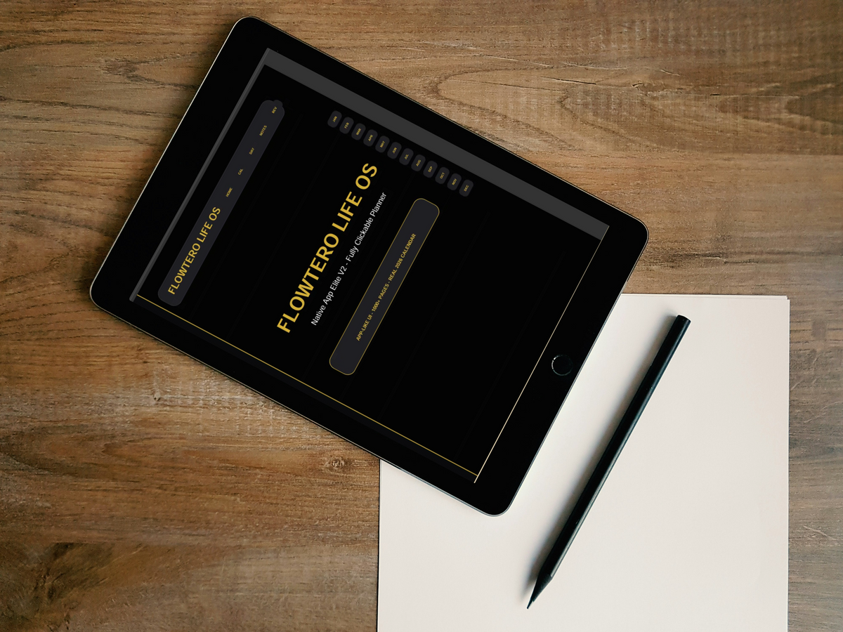 Productivity, finance, and habit tracking modules inside Flowtero digital planner