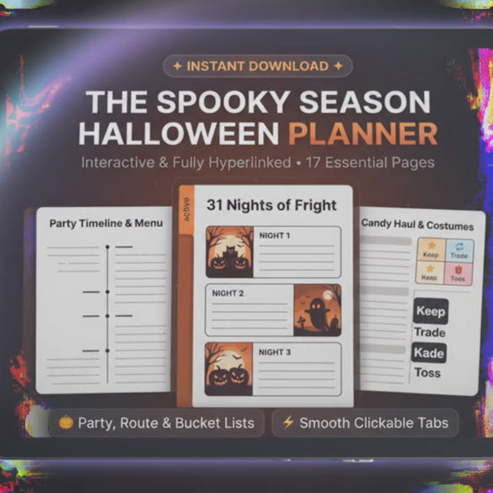 The Spooky Season Halloween Planner | Hyperlinked Digital iPad Planner