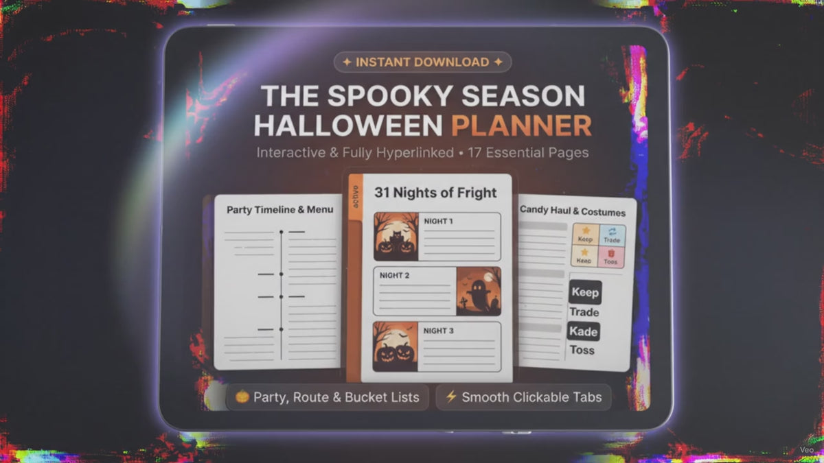 The Spooky Season Halloween Planner | Hyperlinked Digital iPad Planner